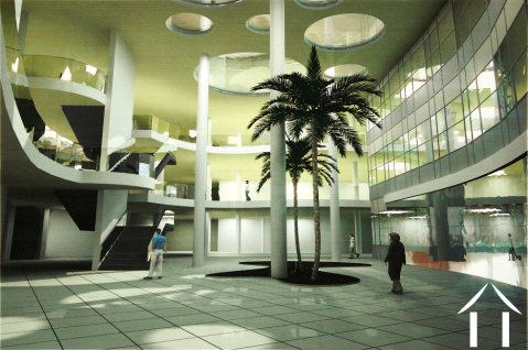 The new central foyer area that will serve the spa & resort hotel and the proposed adjoining apartment complex.  The hotel is already owned and successfully managed by the developer and has recently been upgraded.