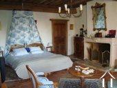 Bedroom with fireplace