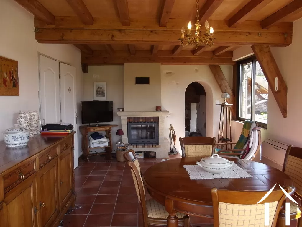 day room with insert fireplace