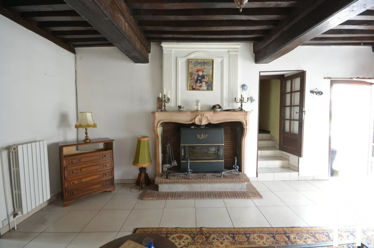 open haard in de woonkamer