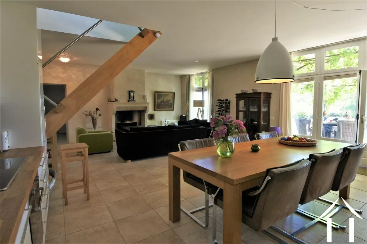 large living room and kitchen diner  with patio windows