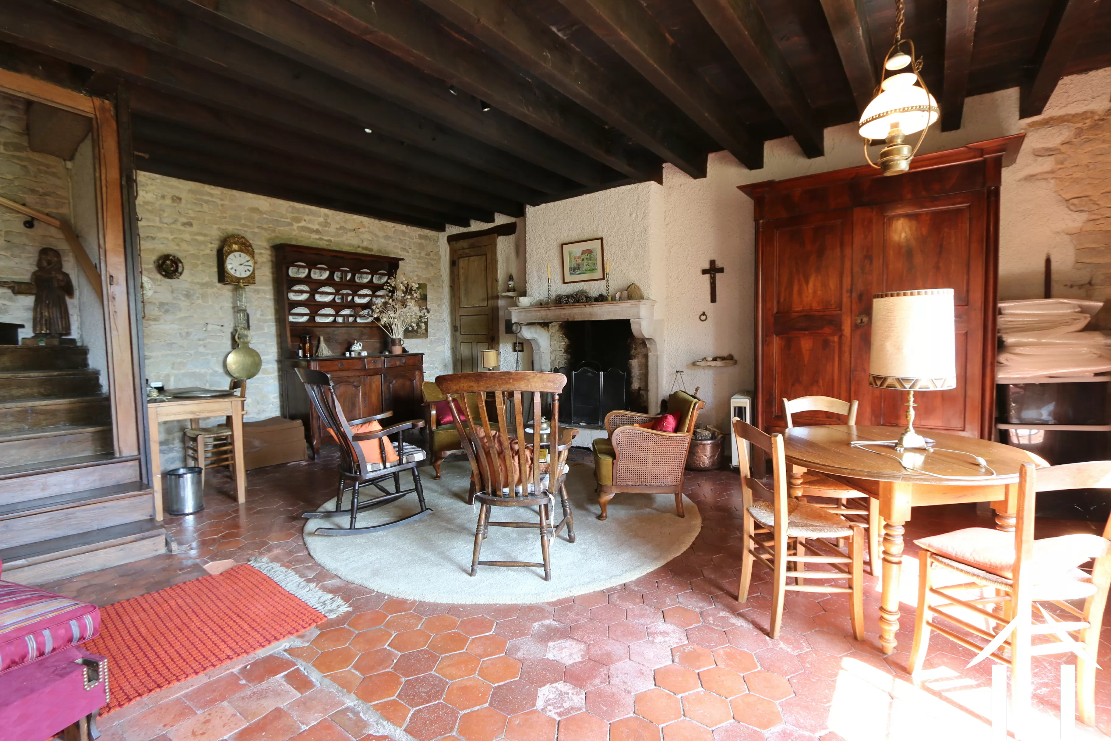 Woonkamer - Eetkamer, met open haard