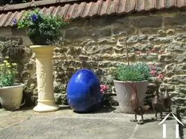 Courtyard colour with plant pots