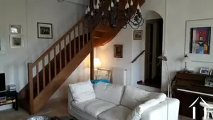 Stairs to access upper floor bedroom