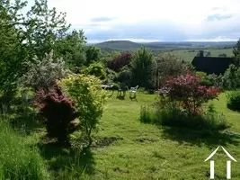 Mature and grassed garden with views