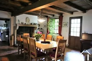 dining room with fire place