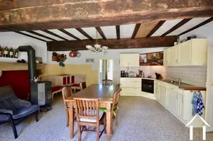 kitchen fully furnished and equipped, and dining area