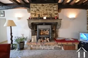 fire place with wood burner