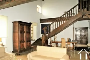 living room stairs to the mezzanine