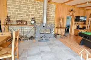 wood burner in veranda area