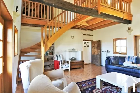 High living room with mezzanine