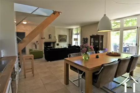 large living room and kitchen diner  with patio windows