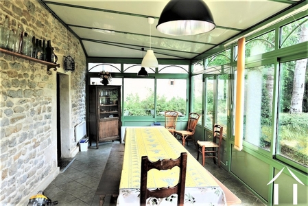 Veranda aan de westkant, in de richting van de moestuin