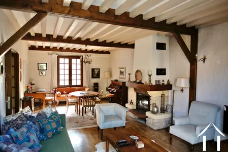 Grote woonkamer (salon, eetkamer, bureau)