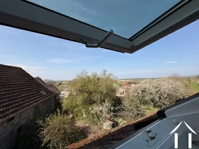 Uitzicht vanaf het dakraam van de master slaapkamer