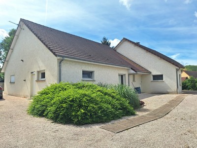 Grote moderne bungalow met een onderhoudsarme tuin